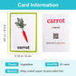 Lilias Vegetable Flash Cards, Toddler Learning Toys, Preschool Learning Toys, Homeschool Supplies, Learning Supplies For Kindergarten, 4.3 X 3.14 Inch, 20 Cards In Set