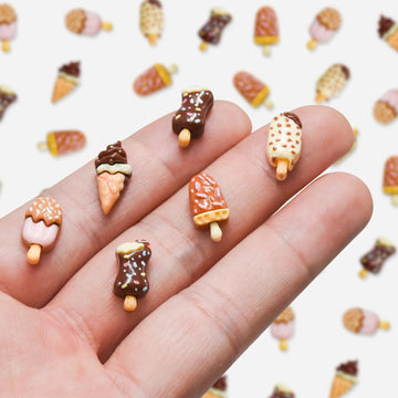 60 Pieces Mini Ice Cream Decor for Dollhouse Accessorie Mini Food Dessert for Crafts Tiny Resin Ice Cream for Dollhouse Mini Kit