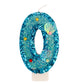 Blue Number Candle,Shell Sequins Number Candles for Birthday Cakes Mermaid Themed Party Supplies Number 0 Candle