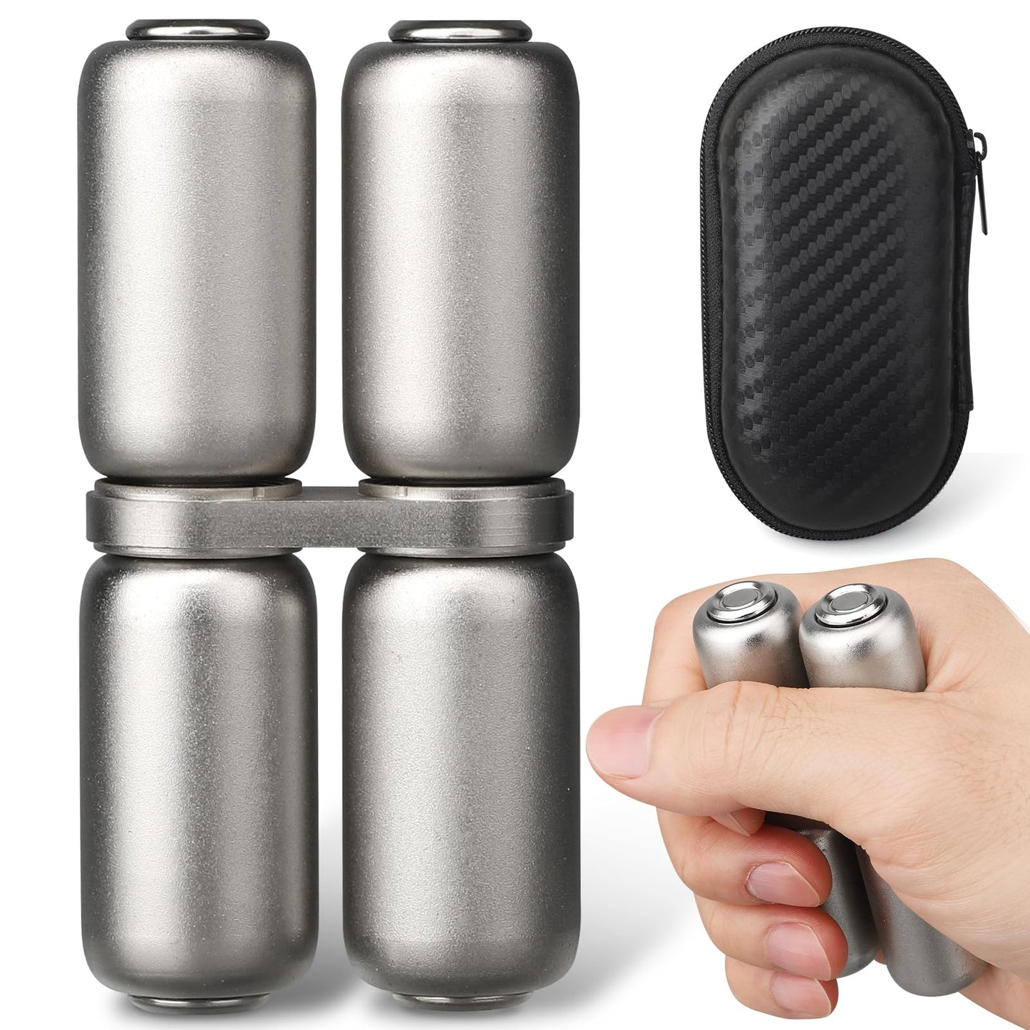 Handheld Fidget Hand Roller Toy, Metal Fidget Spinner for Kids Adults, Portable Hand Grip Strengthener, Compact Alloy Metal Sile