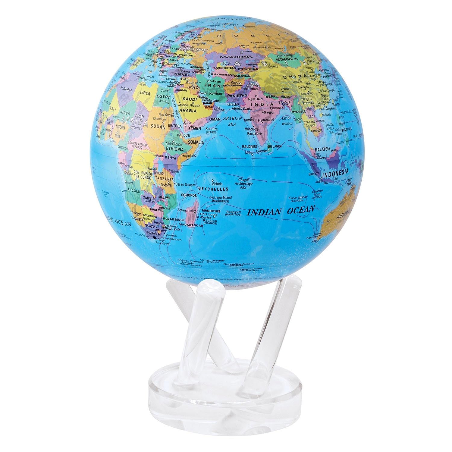 Mova Globe Blue Political Map 4.5'
