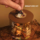 Spilay Dollhouse DIY Miniature Wooden Furniture Kit Mini Handmade Doll House Model with Dust Cover & LED 1:24 Scale Creative Woodcrafts Toys for mature-themed Friend Lover Birthday Gift B32