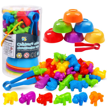 Skrtuan Counting Animal Montessori Toys For 3 4 5 Years Old Boys Girls, Matching Games Sensory Toys Fine Motor Skills Easter Basket Stuffers Preschool Learning Activities Toy For Toddlers Kids 2-4 3-5