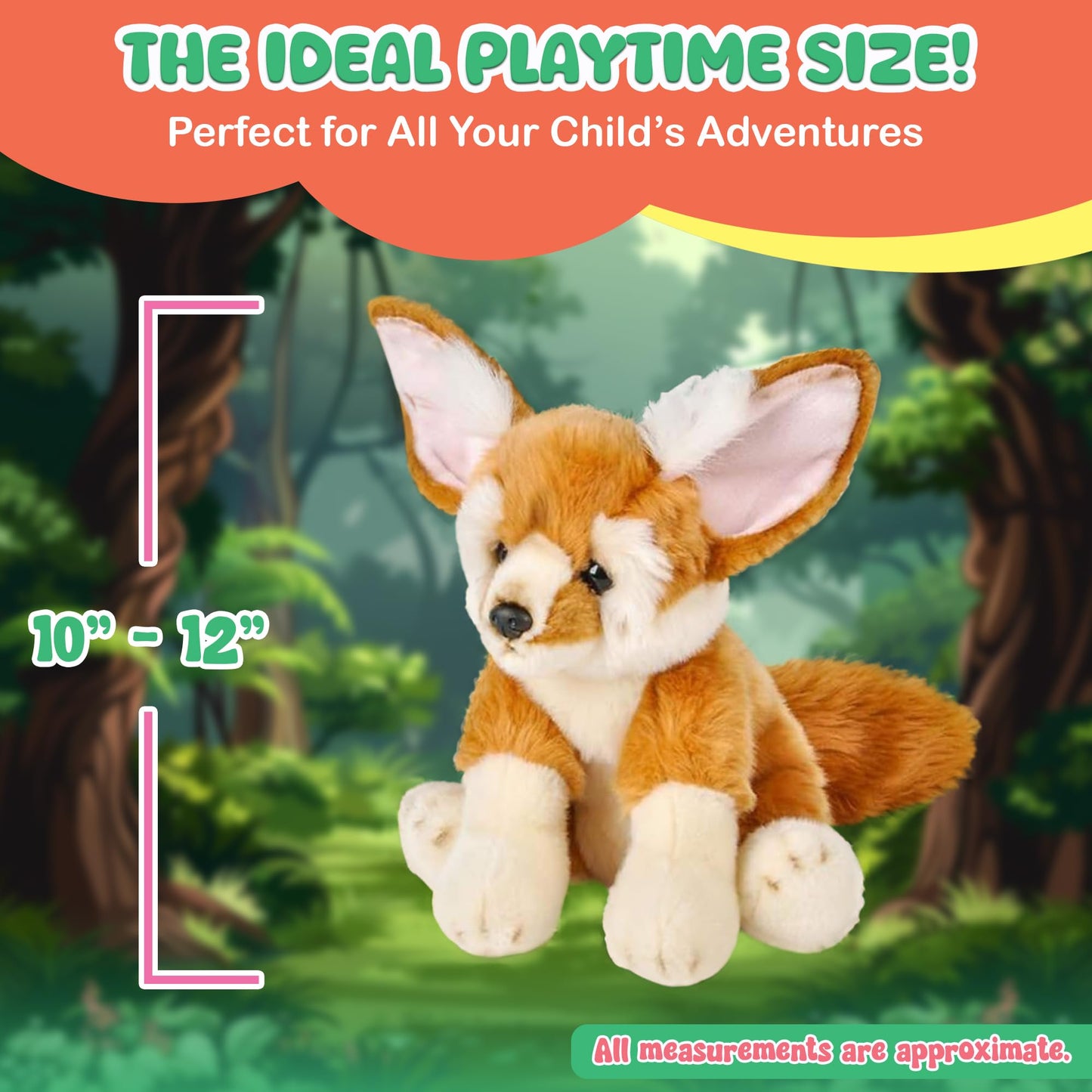 Forest & Twelfth 12'' Stuffed Fennec Fox Plush, Heirloom Collection Stuffed Animal, Premium Materials, Best Gift For Kids Age 3+