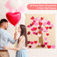 Boao 50 Pieces Detachable Heart Ornaments DIY Felt Valentine Tree Set with 4 Transparent Wall Hooks Valentines Day Hanging Deco