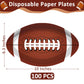 QZYL 100 PCS Football Party Decorations, Large Football Shape Plates, Football Party Decorations, Disposable Football Party Supp