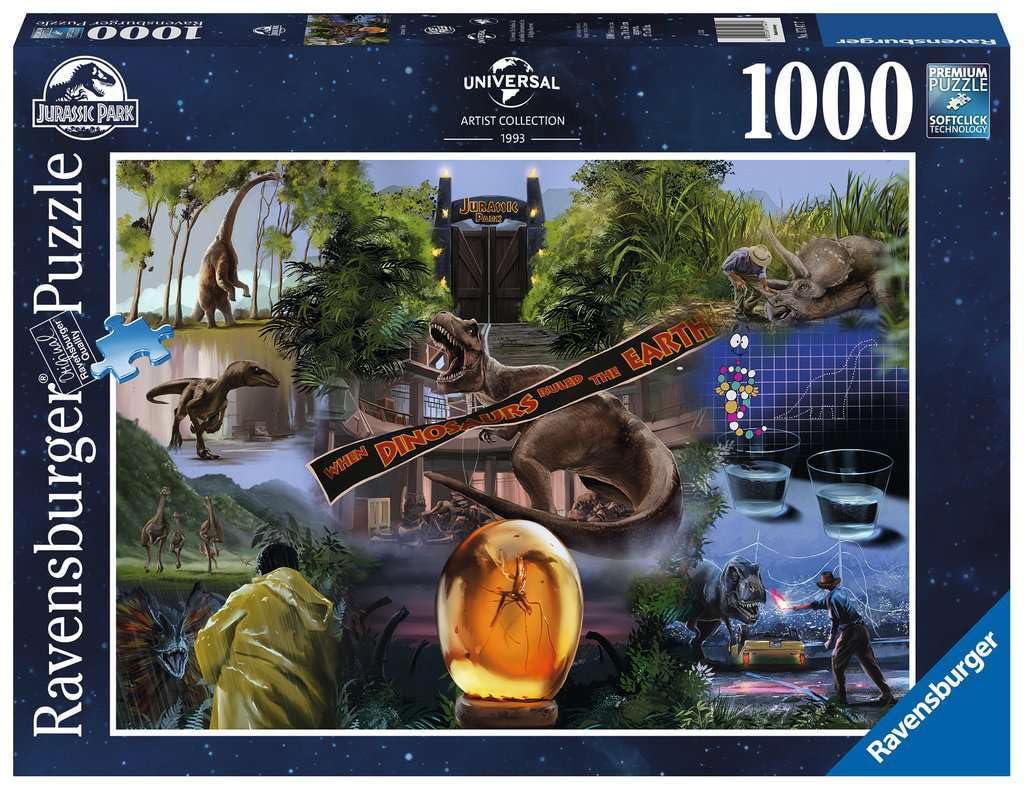 Ravensburger Jurassic Park Movie Poster 1000 Piece Jigsaw Puzzle for mature-themeds & Kids Age 12 Years Up