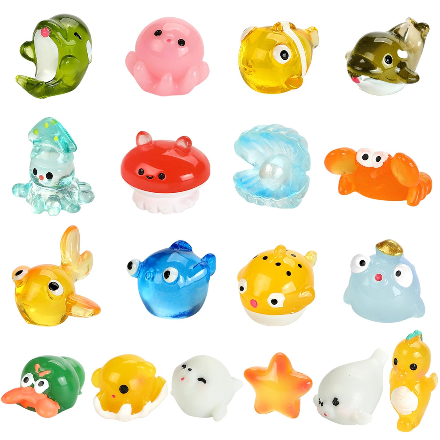 18pcs Ocean Mini Resin Animals 18 Styles Tiny Sea Resin Animals Figurines Miniature Little Small Plastic Animal Figures Bulk for