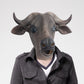 PartyHop Buffalo Mask - Realistic Full Head Latex Costume for Halloween, Medium, Brown