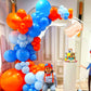 Blue And Orange Balloons Garland Arch Kit, 122 Pc Dark Blue And Orange Balloons, Royal Blue Baby Blue Orange Party Balloons For