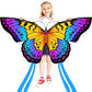 Honbo Butterfly Kites For Kids & Adults,55' X 28' Large Beginner Kite For Kids Ages 4-8,Easy To Fly For Beginners,Beach Kites For Outdoor Activities & Family Trip(Blue+Rainbow)