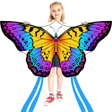 Honbo Butterfly Kites For Kids & Adults, Large Kite For Toddlers Age 2-4, Each Kite With 300Ft Line Handle,Beginner Kite For Kids Ages 4-8,Beach Kites For Outdoor Activities & Family Trip(Rainbow)