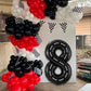 Race Car Number 8 Balloons,40 Inch Racing Car 8 Birthday Balloons Two Fast Balloon Race Track Black 8 Balloon Number For Cars Theme Birthday Party