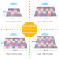 Tamiplay 16Pcs Foam ,Eva Soft Interlocking Floor Mats, Solid Colored Foam Puzzled Baby Play Mat Exercise Mats With Storage Bag(Beige/Pink/Purple/Gray Blue)