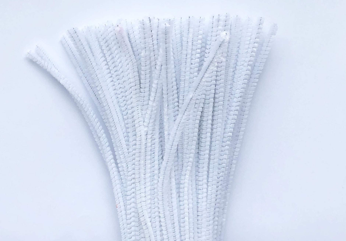 Carykon 100 PCS Fuzzy Chenille Stems Pipe Cleaners for Arts and Crafts (White)