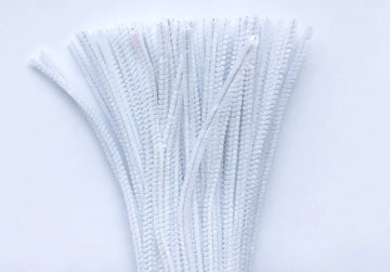 Carykon 100 PCS Fuzzy Chenille Stems Pipe Cleaners for Arts and Crafts (White)