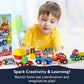 Prextex Building Toys For Toddlers - 60-Piece Building Blocks For Toddlers To Build Cars And Trucks - Easy-Grip, Child-Safe Design For 3 Up - Creative Stem Learning And Fine Motor Skill Development