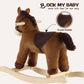 ROCK MY BABY Rocking Horse Toy, Plush Dark Brown, Large Size, Realistic Sound, CPC Certified for Toddlers 18M+