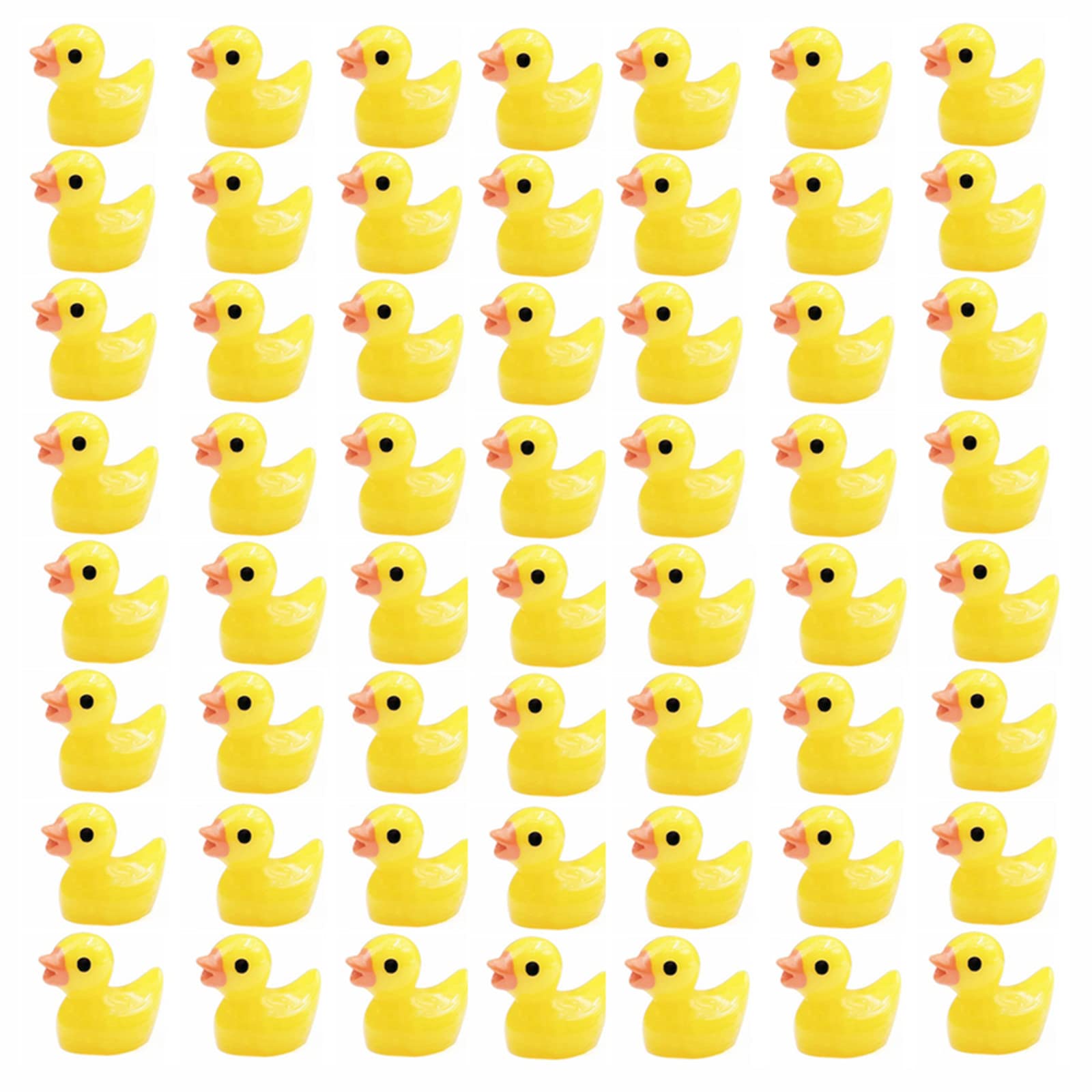 Kuanfine 60 Pcs Tiny Duck Figures Mini Resin Duck Miniature Bead Slime Charms for Dollhouse Garden Landscape Aquarium Decoration