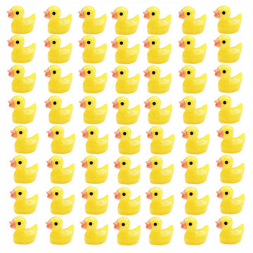 Kuanfine 60 Pcs Tiny Duck Figures Mini Resin Duck Miniature Bead Slime Charms for Dollhouse Garden Landscape Aquarium Decoration