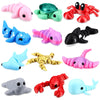 Honoson 12 Pcs 3D Printed Fidget Toy 3D Printed Small Animal Toy Flexible Cute Articulating Pet Stress Relief Fidget Toys for Pl