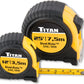 Titan - 2 Piece Combo 12' & 25' Dual Rule (Standard & Metric) Tape Measure Set With Quick Read Markings