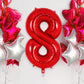 Red Number 8 Balloon 40 Inch, Big Large Foil Helium Number Balloons, Jumbo Giant Mylar Number 8 Balloons For 8 Year Old Birthday