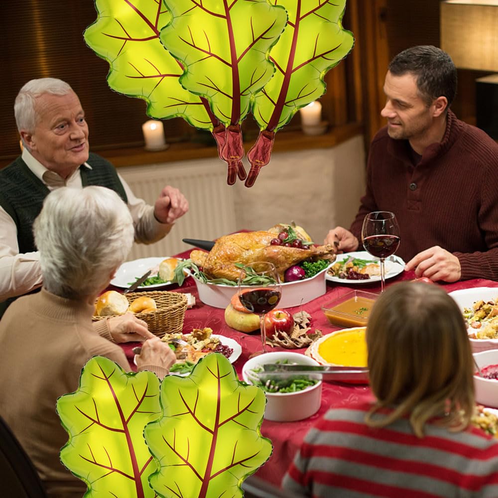 Hadckja Green Leaf Balloon Thanksgiving Balloons Green Leaf Balloons Fall Harvest Thanksgiving-Themed Party Birthday Party Suppl