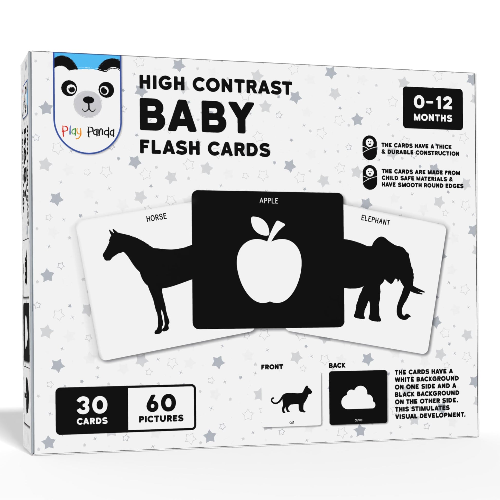 Play Panda Black & White Flash Cards For Newborn Baby Visual Development And Learning