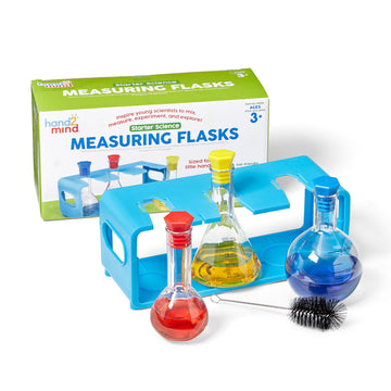 Hand2Mind Starter Science Measuring Flask Set, Plastic Beakers For Kids, Science Lab Equipment, Measuring Toys For Kids, Kids Chemistry Set, Educational Science Kits, Science Supplies For Classroom