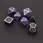 Haxtec Color Changing ByTemperature Metal DND Dice Set Polyhedral D&D Dice for RPG Dungeons and Dragons-Silver Black Purple Shif