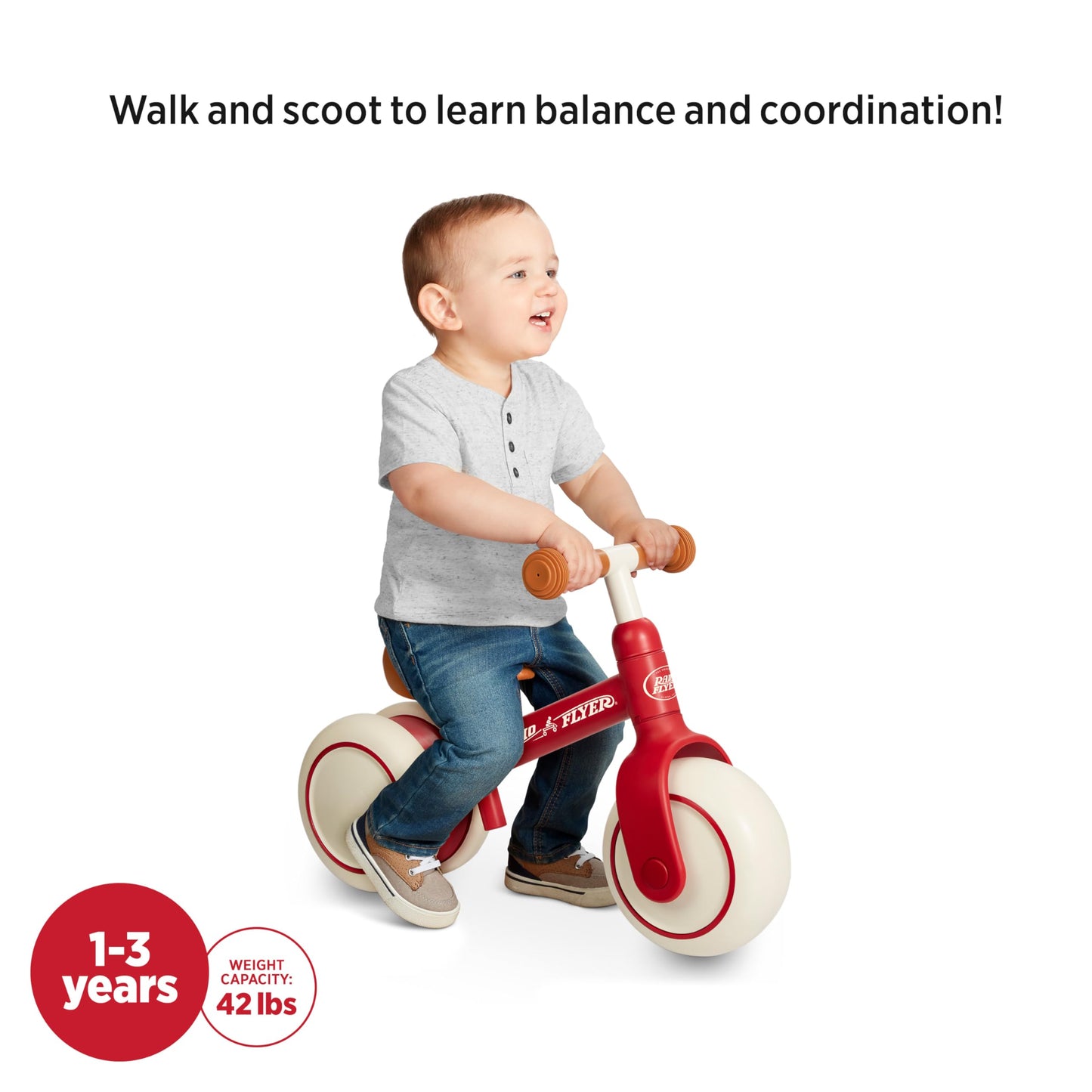 Radio Flyer Early Balance Bike, Red Toddler Balance Bike For Ages 1-3 Years