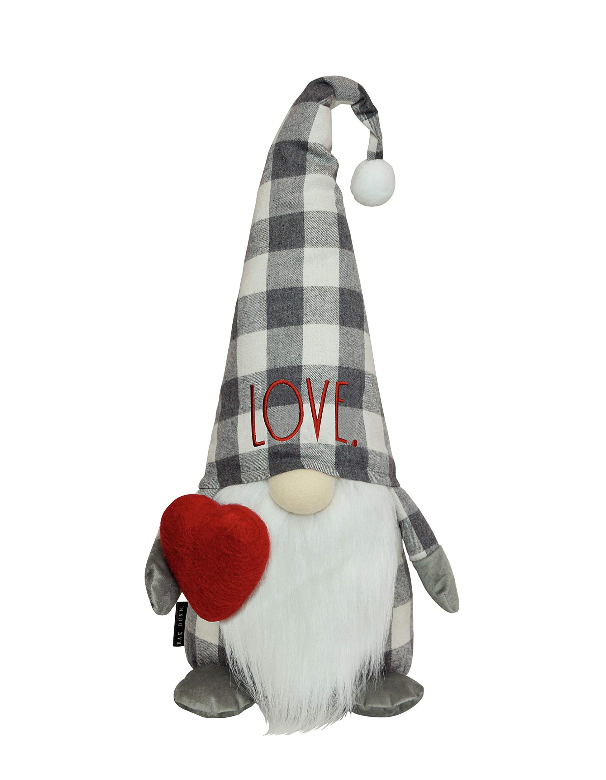 Rae Dunn Christmas Gnome Love - 19 Inch Stuffed Plush Santa Figurine Doll With Felt Hat - Cute Ornaments And Holiday Decorations For Home Decor And Office