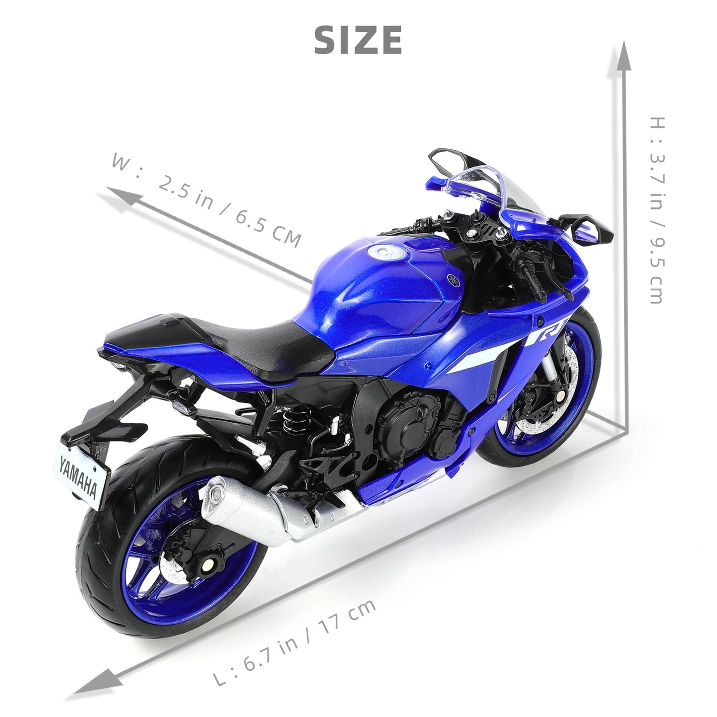 Risopen 1:12 Motorcycle Model For Yamaha Yzf-R1M 1000R Alloy Diecast Motorcycle Model Toy Mini Moto Gift(Blue)