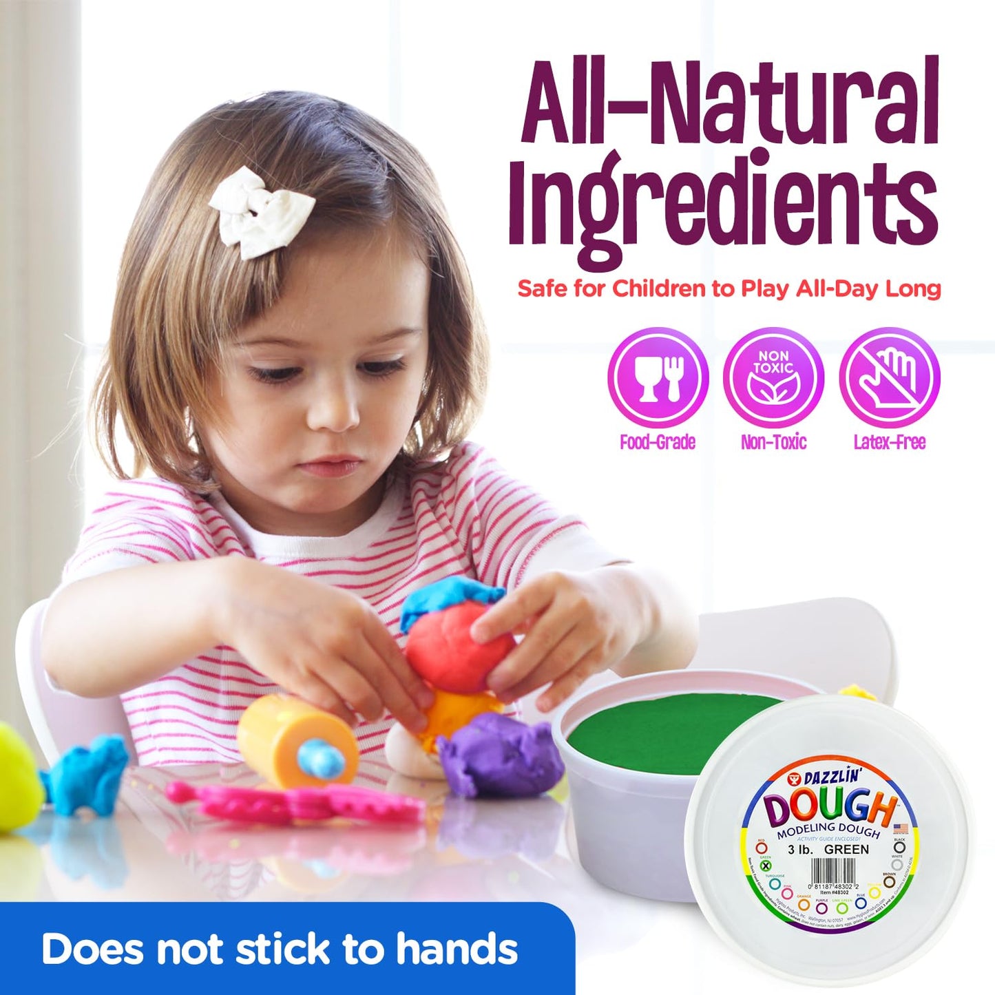 Hygloss Play Modeling Dough - Red and Green Dough Unscented - Safe & Non-Toxic for Kids Arts & Crafts - Party Favors - Classroom