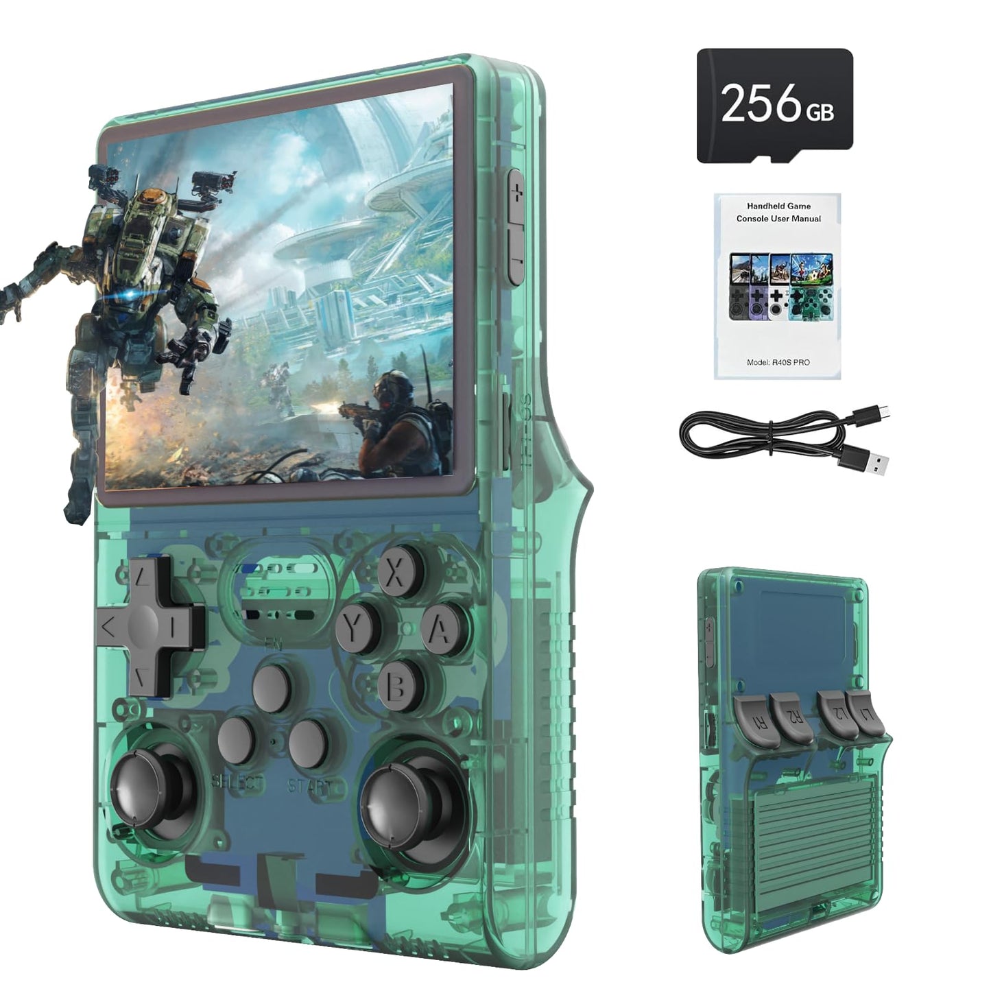 30000 Games In 1Handheld Game Console,3.5-Inch Ips Screen Retro Gaming Console,30000 Classic Games, 3800Mah,20+Mainstream Emulator,Built-In 256G Tf Card