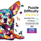 Jigfoxy Wooden Puzzles for Adults - Colorful Chihuahua Dog, 170pcs, Medium Size, Wood Material, Unique Animal-Shaped Design