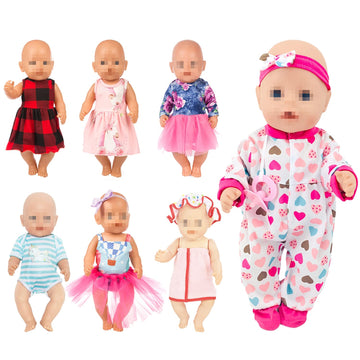 Sotogo 7 Sets Doll Clothes Outfits Dresses For 14 To 17 Inch New Born Baby Doll, 15 Inch Baby Doll And American 18 Inch Doll Clo