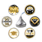 Gold and Black Graduation Party Favors Stickers for Chocolate Kisses, Congrats Grad Stickers Graduation Candy Stickers,Class of 