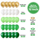 Funhot Green Balloons Set, 60 Pcs Green Gold White Balloons, 12 Inch Dark Green Emerald Green Lime Green Metallic Gold Latex Bal