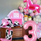 Kwuz Western Cowgirl Balloons Pink 3rd Birthday Party Decorations, Retro Horse Cowgirl Hat Boot Balloons Girls Western Theme Rod