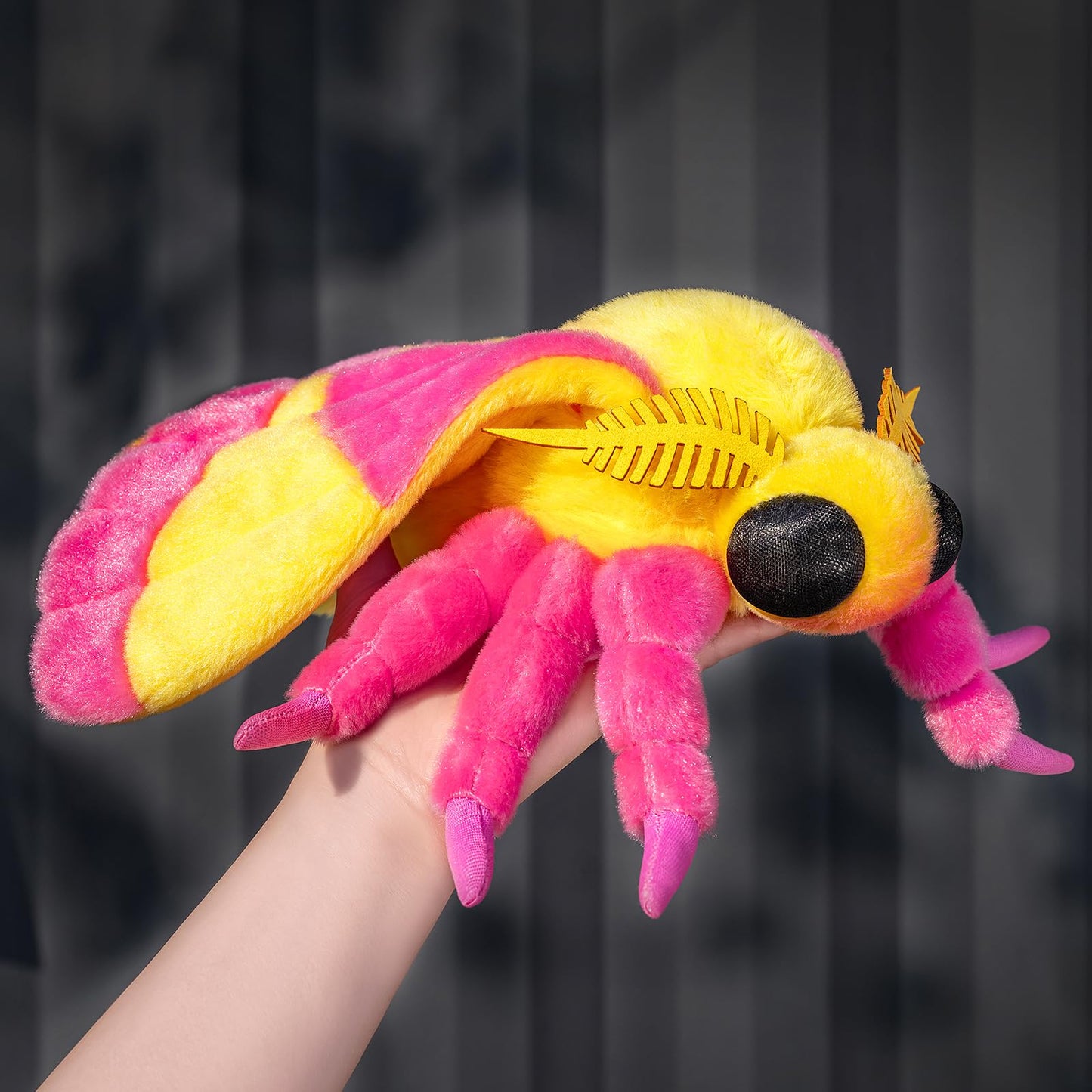 ZHONGXIN MADE Giant Rosy Maple Moth Plush - 26" Soft Pink Stuffed Animal, Realistic Butterfly Toy, Unique Gift for Kids