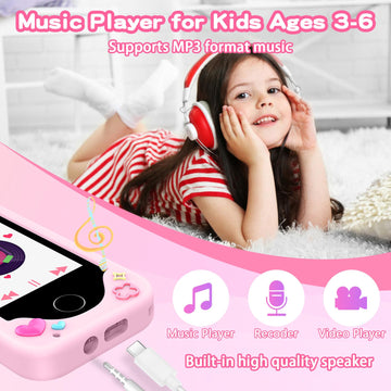 Nikuku Kids Phone for Girls, Kids Smart Phone Christmas Birthday Gifts for Girls Age 3-8, Toddler Touchscreen Pretend Play Phone