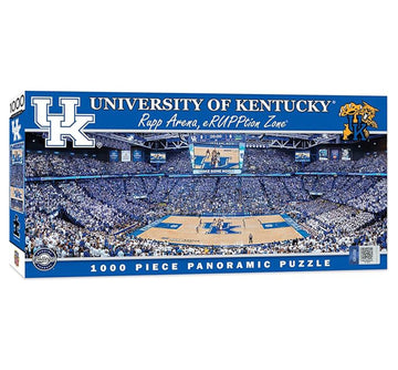 MasterPieces 1000 Piece Sports Jigsaw Puzzle - NCAA Kentucky Wildcats Basketball Court Panoramic - 13x39