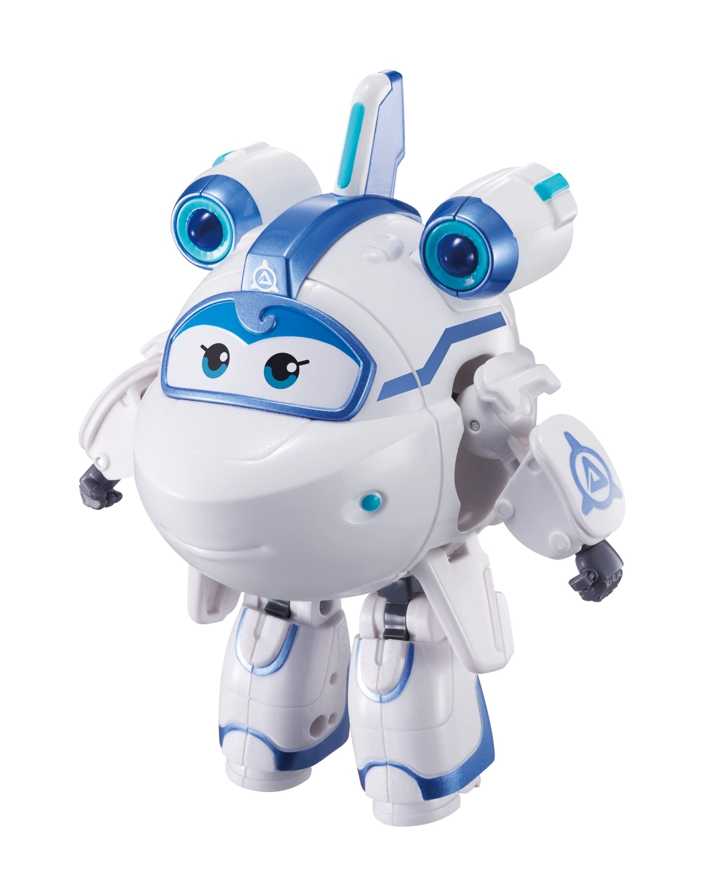 Super Wings 5' Transforming Supercharged Astra Airplane Toys Action Figure, Airplane To Robot In 10 Steps, Toy Plane Vehicle For 3-5 Year Old Boys & Girls, Birthday Gifts For Preschool Kids,White