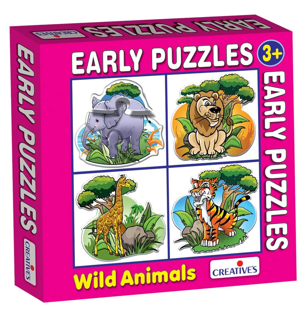 CreativeS Early Puzzles Step 1 Wild Animals | Learning & Educational | Children Fun Game | Play N Learn Puzzles | Knowledge Of