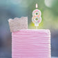 EAKE 8 Birthday Candle 3D Macaron Candy Glitter Number 8 Candle Birthday Girl Women Sweet Theme 8th Birthday Wedding Anniversary