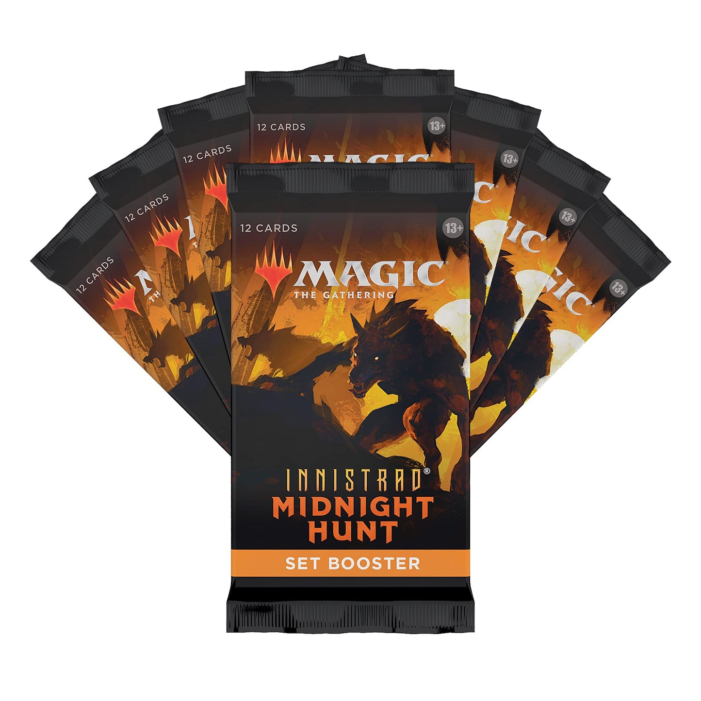 Magic: The Gathering Innistrad Midnight Hunt Bundle - 8 Set Boosters, Accessories, Multicolor, Model C89510000