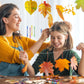8 Sets Fall Wind Chime Kit 3D Make Your Own Maple Leaf Wind Chime Thanksgiving DIY Wooden Hanging Ornaments Fall Crafts for Autu