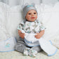 BABESIDE 6-Piece Reborn Baby Doll Clothes Set for 17-22 Inch Dolls - Dinosaur Outfit with Hat  Bib  Socks for Boy or Girl Dolls
